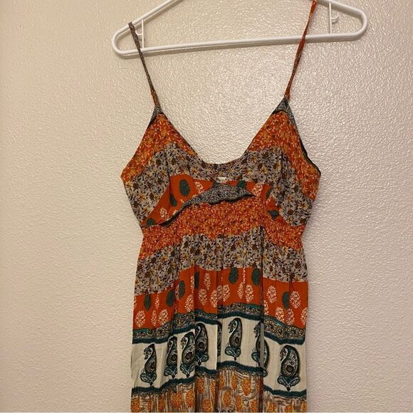 Forever 21 boho Paisley print patchwork Spaghetti country Dress Y2K maxi M - Picture 3 of 13